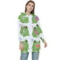 Kawaii-frog-rainy-season-japanese Women s Long Oversized Pullover Hoodie View1