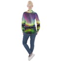 Aurora Borealis Polar Northern Lights Natural Phenomenon North Night Mountains Women s Long Sleeve Pocket Shirt View2