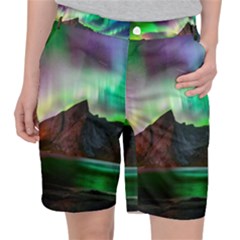 Aurora Borealis Nature Sky Light Women s Pocket Shorts by Grandong