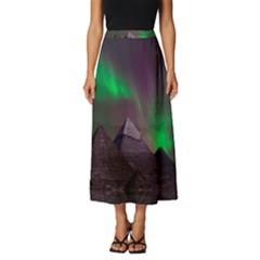 Aurora Northern Lights Phenomenon Atmosphere Sky Classic Midi Chiffon Skirt by Grandong