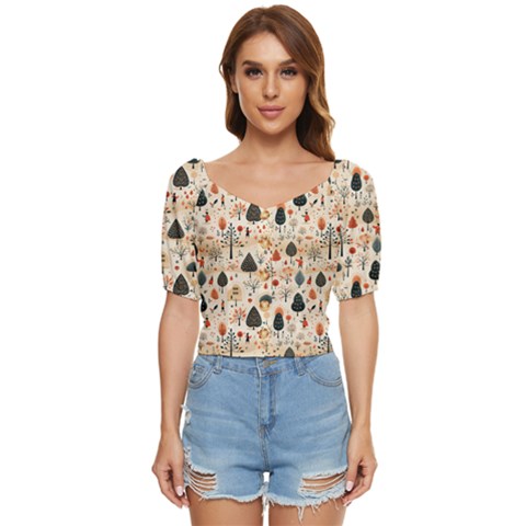 Pattern Seamless Button Up Blouse by Vaneshop