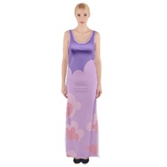 Sky Nature Sunset Clouds Space Fantasy Sunrise Thigh Split Maxi Dress by Vaneshop