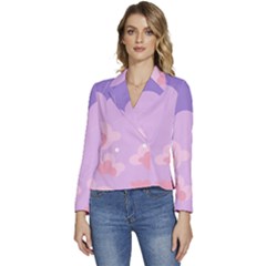 Sky Nature Sunset Clouds Space Fantasy Sunrise Women s Long Sleeve Revers Collar Cropped Jacket by Vaneshop