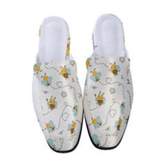 Bee Art Pattern Design Wallpaper Background Print Women s Classic Backless Heels by Vaneshop