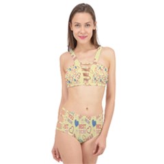 Love Mom Happy Mothers Day I Love Mom Graphic Pattern Cage Up Bikini Set by Vaneshop
