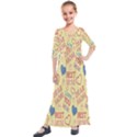 Love Mom Happy Mothers Day I Love Mom Graphic Pattern Kids  Quarter Sleeve Maxi Dress View1