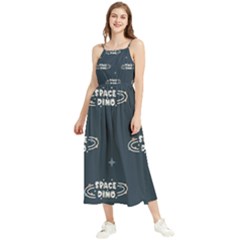 Space Dino Art Pattern Design Wallpaper Background Boho Sleeveless Summer Dress by Vaneshop