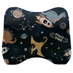 Space Theme Art Pattern Design Wallpaper Velour Head Support Cushion by Vaneshop