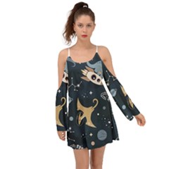 Space Theme Art Pattern Design Wallpaper Boho Dress by Vaneshop