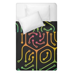 Circuit Hexagonal Geometric Pattern Background Pattern Duvet Cover Double Side (single Size) by Vaneshop