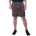 Circuit Hexagonal Geometric Pattern Background Pattern Men s Pocket Shorts View1