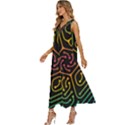 Circuit Hexagonal Geometric Pattern Background Pattern V-Neck Sleeveless Loose Fit Overalls View2
