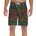 Circuit Hexagonal Geometric Pattern Background Pattern Men s Beach Shorts View1