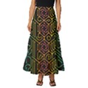 Circuit Hexagonal Geometric Pattern Background Pattern Tiered Ruffle Maxi Skirt View1