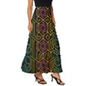 Circuit Hexagonal Geometric Pattern Background Pattern Tiered Ruffle Maxi Skirt View3