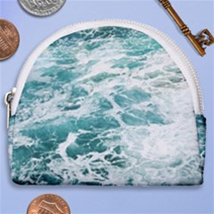 Blue Crashing Ocean Wave Horseshoe Style Canvas Pouch by Jack14