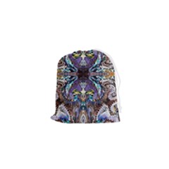  Violet Symmetry Drawstring Pouch (xs) by kaleidomarblingart