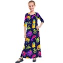 Space Patterns Kids  Quarter Sleeve Maxi Dress View1