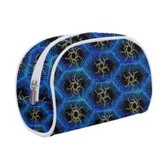 Blue Bee Hive Pattern Make Up Case (small) by Amaryn4rt