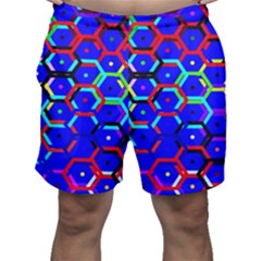 Blue Bee Hive Pattern Men s Shorts by Amaryn4rt