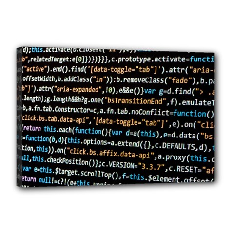 Close Up Code Coding Computer Canvas 18  X 12  (stretched) by Amaryn4rt