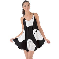 Ghost Halloween Pattern Love The Sun Cover Up by Amaryn4rt