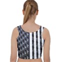 Architecture-building-pattern Velvet Racer Back Crop Top View2