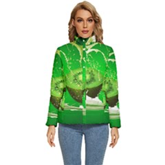 Kiwi Fruit Vitamins Healthy Cut Women s Puffer Bubble Jacket Coat by Amaryn4rt