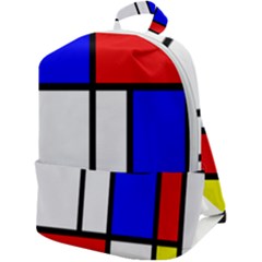 Mondrian-red-blue-yellow Zip Up Backpack by Amaryn4rt