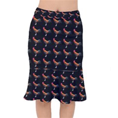 Background-pattern-chicken-fowl Short Mermaid Skirt by Amaryn4rt