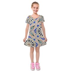 Ceramic-portugal-tiles-wall- Kids  Short Sleeve Velvet Dress by Amaryn4rt