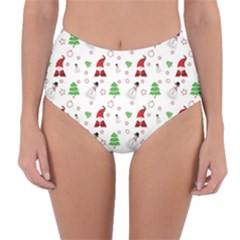 Santa Claus Snowman Christmas Xmas Reversible High-waist Bikini Bottoms by Amaryn4rt