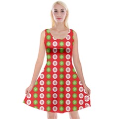 Festive Pattern Christmas Holiday Reversible Velvet Sleeveless Dress by Amaryn4rt