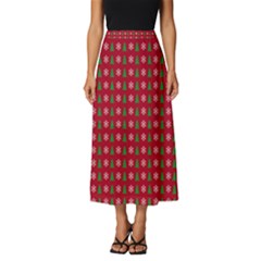 Snowflake Christmas Tree Pattern Classic Midi Chiffon Skirt by Amaryn4rt