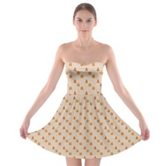 Christmas-wrapping-paper Strapless Bra Top Dress by Amaryn4rt