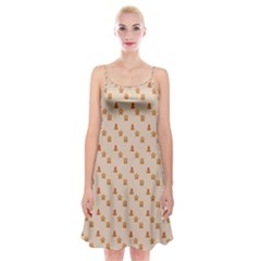 Card-cartoon-christmas-cold Spaghetti Strap Velvet Dress by Amaryn4rt