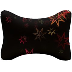 Christmas-background-motif-star Seat Head Rest Cushion by Amaryn4rt