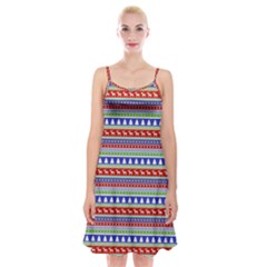 Christmas-color-stripes Pattern Spaghetti Strap Velvet Dress by Amaryn4rt