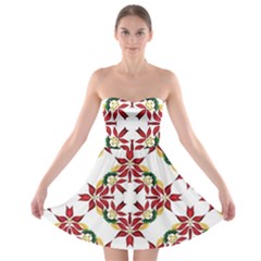 Christmas-wallpaper-background Strapless Bra Top Dress by Amaryn4rt