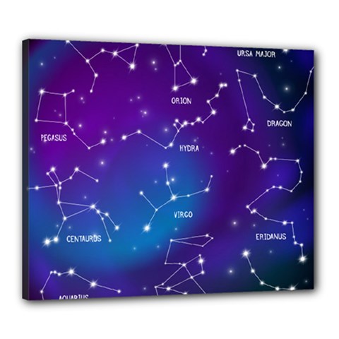 Realistic-night-sky-poster-with-constellations Canvas 24  X 20  (stretched) by Amaryn4rt