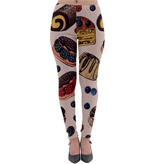 Seamless-pattern-with-sweet-cakes-berries Lightweight Velour Leggings by Amaryn4rt