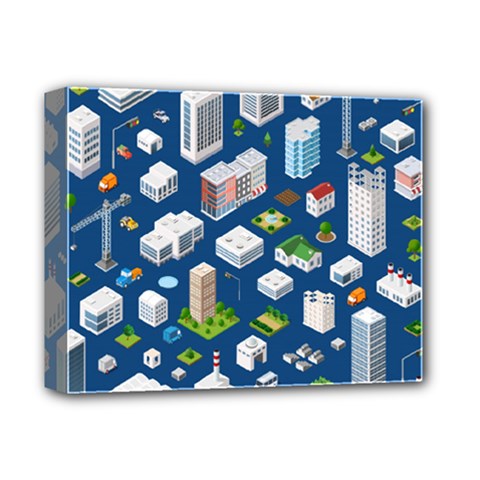 Isometric-seamless-pattern-megapolis Deluxe Canvas 14  X 11  (stretched) by Amaryn4rt