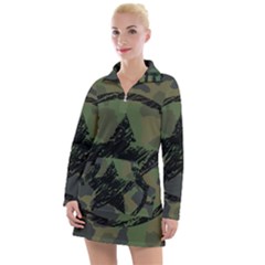 Military-camouflage-design Women s Long Sleeve Casual Dress by Amaryn4rt