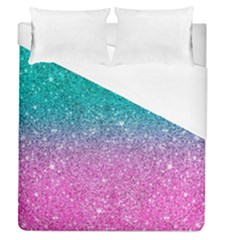 Pink And Turquoise Glitter Duvet Cover (queen Size) by Sarkoni