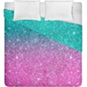Pink And Turquoise Glitter Duvet Cover Double Side (King Size) View1