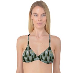 Christmas Trees Pattern Wallpaper Reversible Tri Bikini Top by Pakjumat