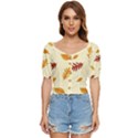 Leaves Autumn Fall Background Button up blouse View1