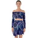 Continents Stars Networks Internet Off Shoulder Top with Skirt Set View1