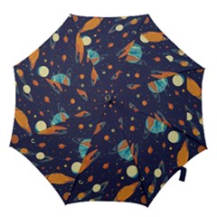 Space Galaxy Planet Universe Stars Night Fantasy Hook Handle Umbrellas (large) by Pakjumat