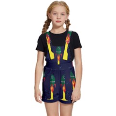 Rocket Halftone Astrology Astronaut Kids  Short Overalls by Pakjumat